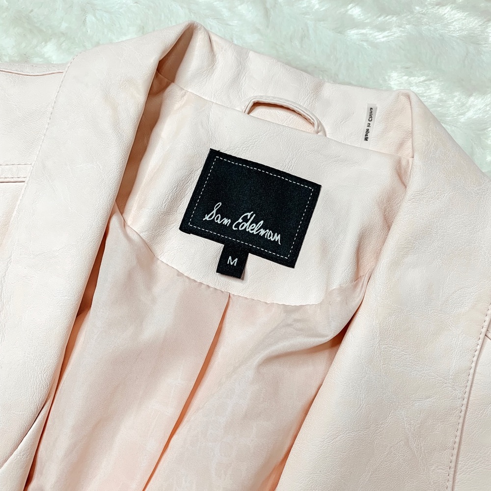 🆕 Sam Edelman Dusty Rose Faux Leather Jacket NWT - Picture 4 of 8